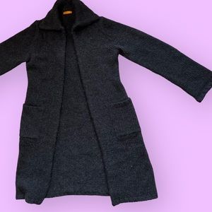 1998 Vintage J.Crew Mohair Knit Charcoal Gray Duster (small) long sweater!